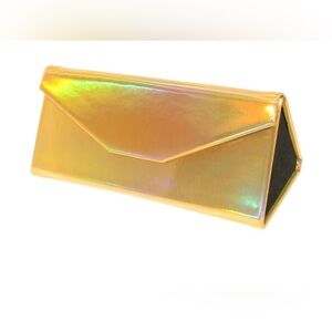 New Lucent Foldable Sunglasses or Glasses Case in Shiny Gold Iridescent